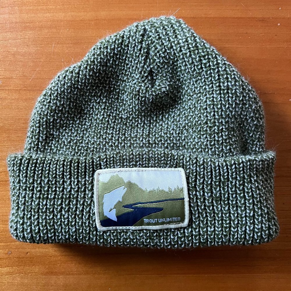Trout Unlimited Beanie Knit Hat - Green - One Size Fits Most